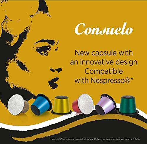Lot de 100 capsules Consuelo Colombia ou Brazil - 5 boîtes de 20, compatibles avec les machines à café Nespresso