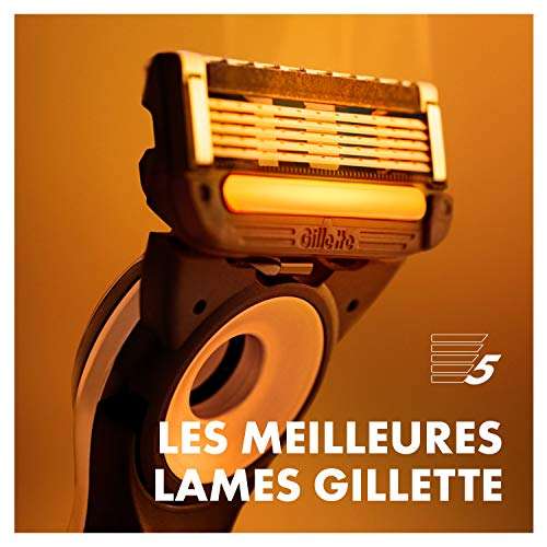 Rasoir chauffant étanche GilletteLabs Homme + 2 Lames + Socle Magnétique sans-fil