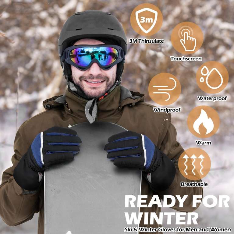 Gants chauffants - Écran tactile - Gants thermiques chauffants pour les  Sports d'hiver