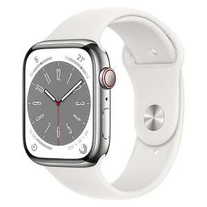 Montre Connectée Apple Watch Series 8 GPS + Cellular Acier Inoxydable Blanc Sport Band 45 mm