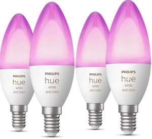 2 Packs de 2 Ampoules connectées Philips Hue White & Color Ambiance - E14