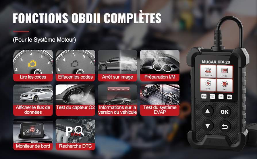 Outil de diagnostic / Lecteur de codes Mucar CDL20 pour Voiture - OBD2 –