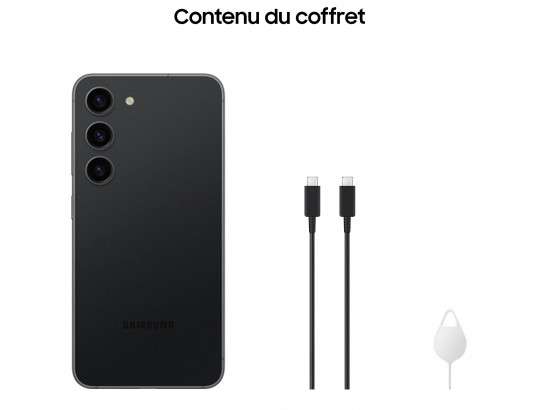 Smartphone 6.1" Samsung Galaxy S23 5G - 128 Go - Noir (Via 150€ d'ODR)