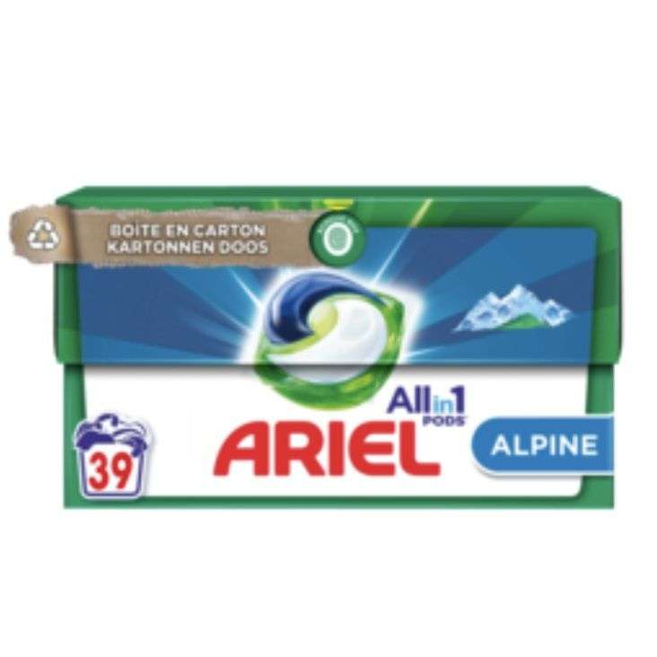 Lessive Ariel Pods - 39 capsules (Via 11,77€ fidélité + 5,72€ ODR)