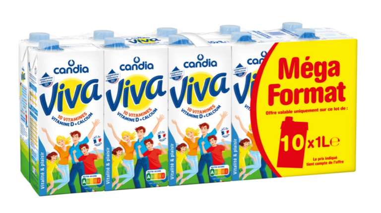 Pack de lait Candia Viva - 10 x 1L