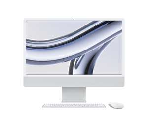 PC 24" Apple iMac - écran rétina 4,5K, 256 Go SSD, 8 Go RAM, Puce M3 CPU 8 cœurs, GPU 10 cœurs, Argent