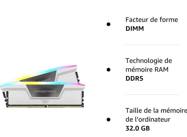 Kit mémoire Ram DDR4 Sodimm Corsair Vengeance 32 Go (2x16 Go) - 3200MHz,  C22 –
