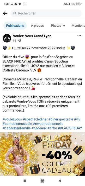 40% de réduction sur les billets Dîner Spectacle Cabaret Voulez-vous - Lyon (Anse), Périgueux, Orléans et Rouen