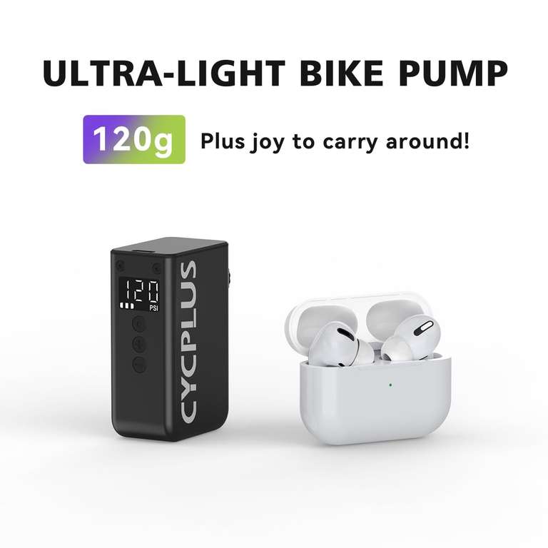 Pompe à Vélo électrique ROCKBROS - 120 PSI - Auto-stop - LED - Rechargeable USB