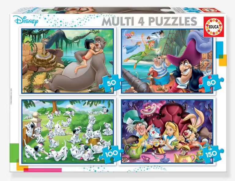 50% de réduction sur une sélection de puzzle - Ex : Lot de 4 puzzles progressifs 50, 80, 100 et 150 pièces Disney Pixar Educa