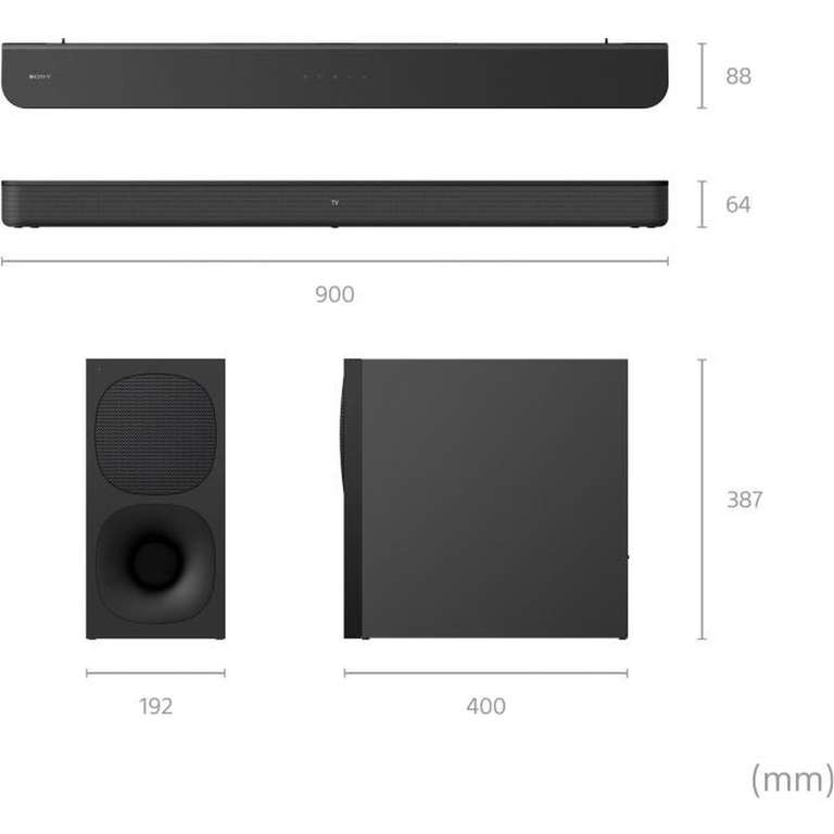 Barre de son 2.1 Sony HT-SD40 - caisson de basses sans fil, Dolby Digital, HDMI ARC, bluetooth 5.0, 350W