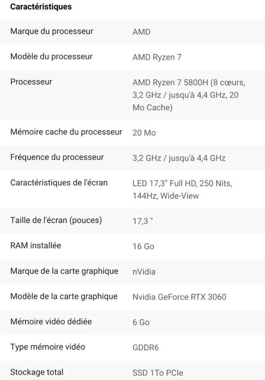 PC Portable 17.3" Asus TUF A17-TUF706QM-HX002W - AMD Ryzen 7 5800H, 16 Go RAM, 1024 Go SSD, Noir
