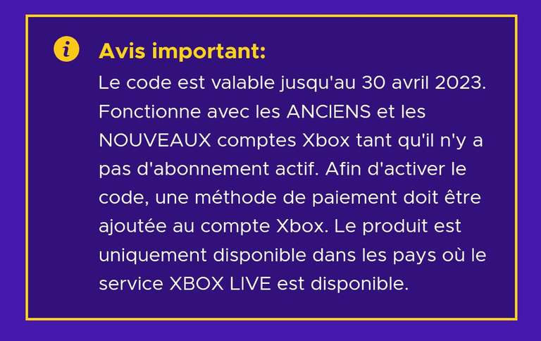 Abonnement Xbox Game Pass Ultimate - 1 mois (Non cumulable)