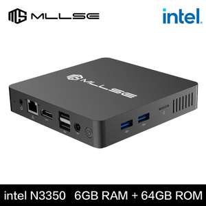 Mini PC MLLSE M2 - Intel Celeron N3350, 6Go RAM, 64Go SSD, Sans OS
