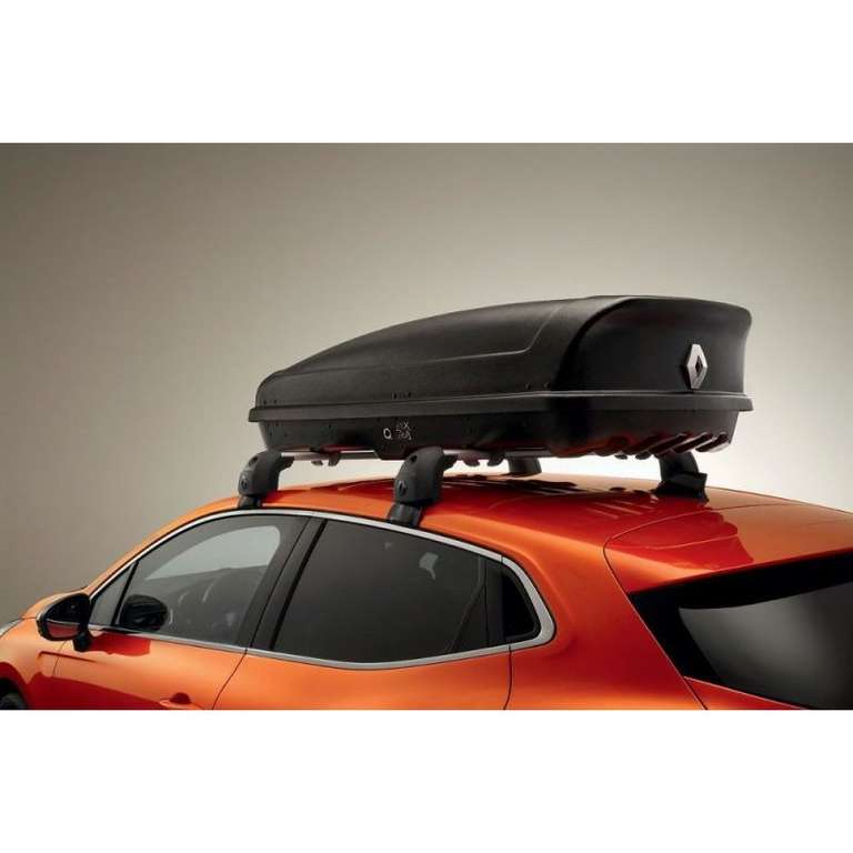 Pack coffre de toit Renault (380 L, noir mat) + barres de toi ou Coyote Mini - Renault.Commander-Mes-Accessoires.fr