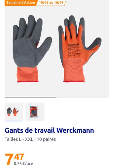 Lot De 10 Paires De Gants De Travail Superflex – Taille 6 à 11, Enduction Latex, Respirants