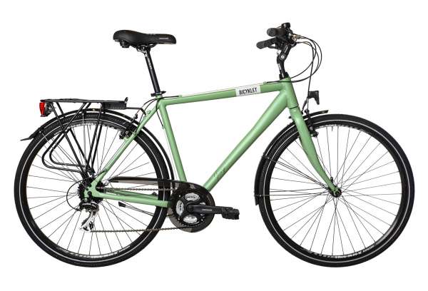 Vélo de ville bicyklet George Shimano Acera/Tourney 8V 700 mm Vert Wood - Taille du 43 cm a 58cm