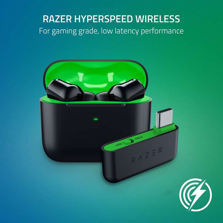 Ecouteurs sans fil Razer Hammerhead HyperSpeed - Bluetooth 5.2, Réduction de bruit active, 30H d'autonomie