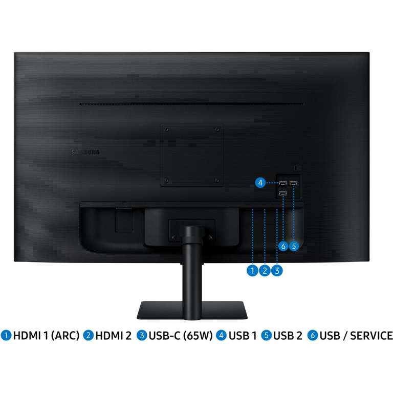Écran PC 32" Samsung Monitor M7 (LS32BM700UUXEN) - 4K UHD, HDR10, LED VA, 60 Hz, 4 ms, Bluetooth / Wi-Fi (via ODR 50€)