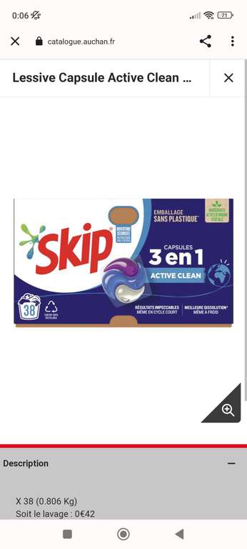 Paquet de 38 capsules de Lessive Skip 3-en-1 - Différentes variétés (via 12,72€ sur carte fidélité)