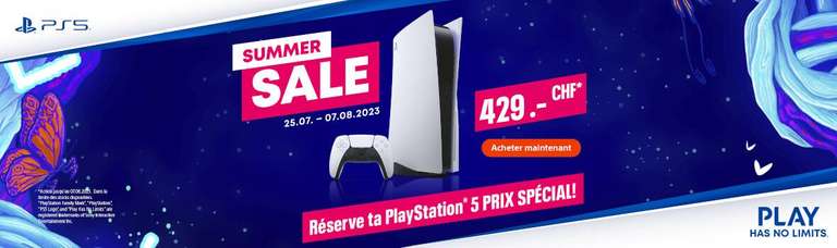 Console Sony PlayStation 5 (PS5) - Edition Standard (Frontaliers Suisse)