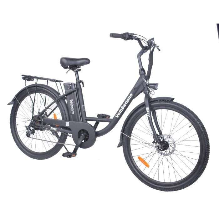 Vélo électrique 26' Velobecane - 7 vitesses, freins à disque, autonomie 40 km, noir (vendeur tiers)