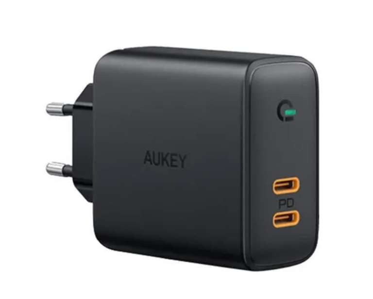 Chargeur secteur Aukey PA-D2 - 36W, 2 ports USB type-C, Power Delivery 3.0 (vendeur tiers)
