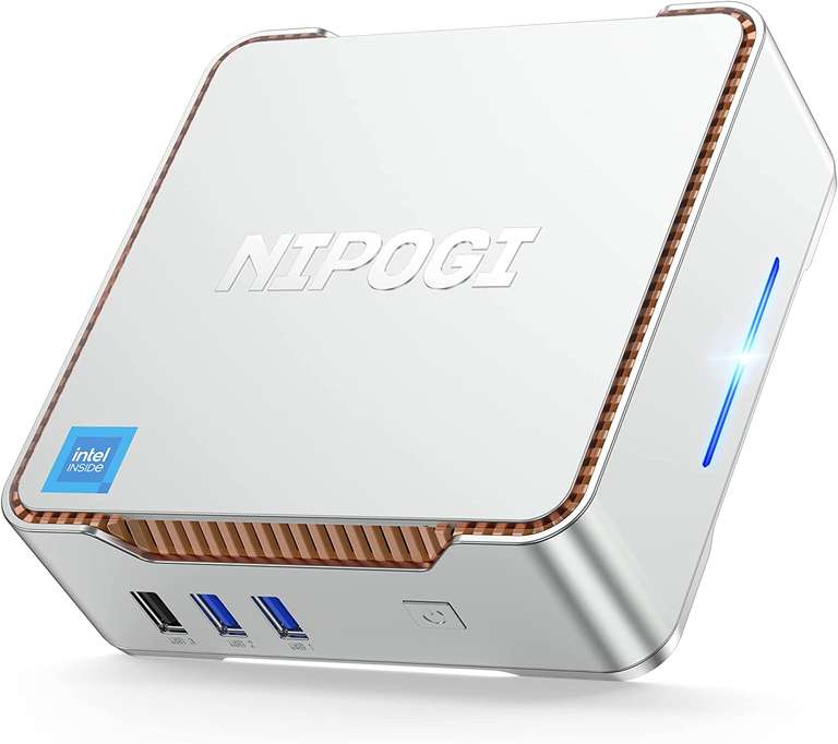 Mini PC NiPoGi GK3 Pro - Intel N5105, RAM 16 Go, SSD 512 Go, WiFi 2.4/5G, W11 Pro (2x HDMI 4K, 1x VGA 4K, 4x USB, 1x RJ45) - Vendeur tiers