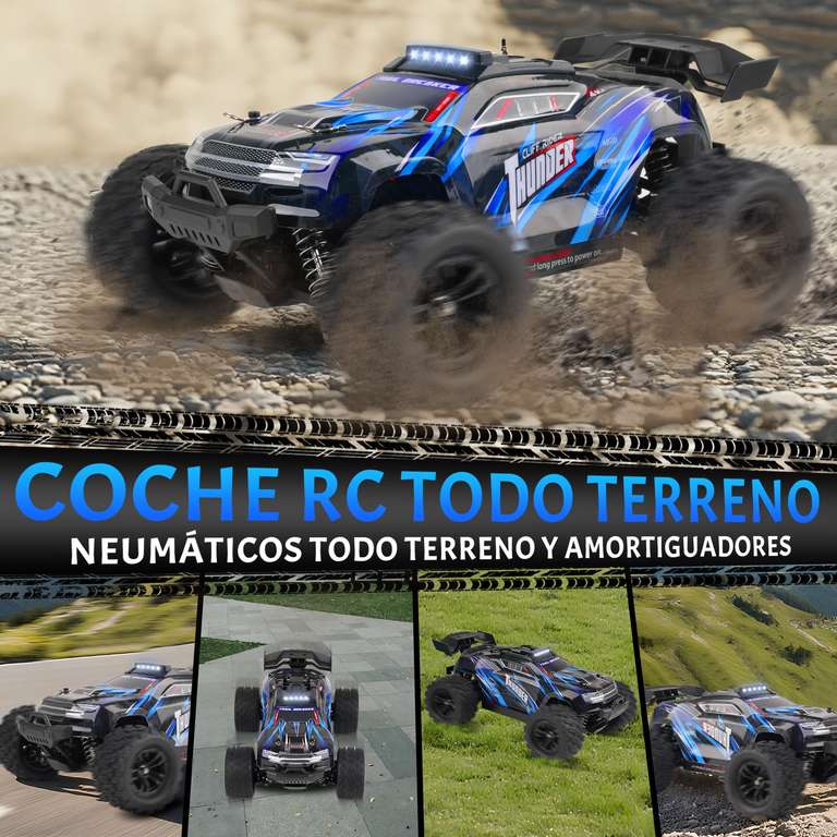 P Voiture télécommandée,4WD 1:18 Voiture RC Tout-Terrain,2 Batteries
