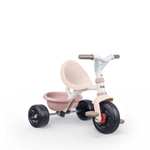 Tricycle Be Fun Rose Smoby - dès 15 Mois, Canne Parentale Réglable et Amovible