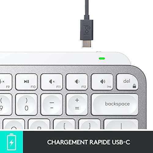 Clavier Sans Fil Illuminé Logitech MX Keys Mini Minimaliste - Compact,  Bluetooth, Rétroéclairé, USB-C, Construction métal - Rose clair –