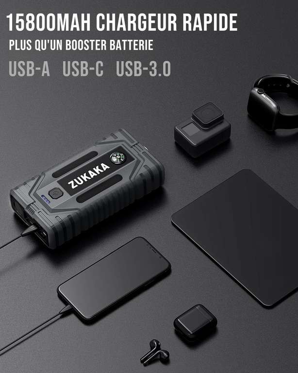 Booster Batterie Zukaka - 1500A, 15800mAH (vendeur tiers)