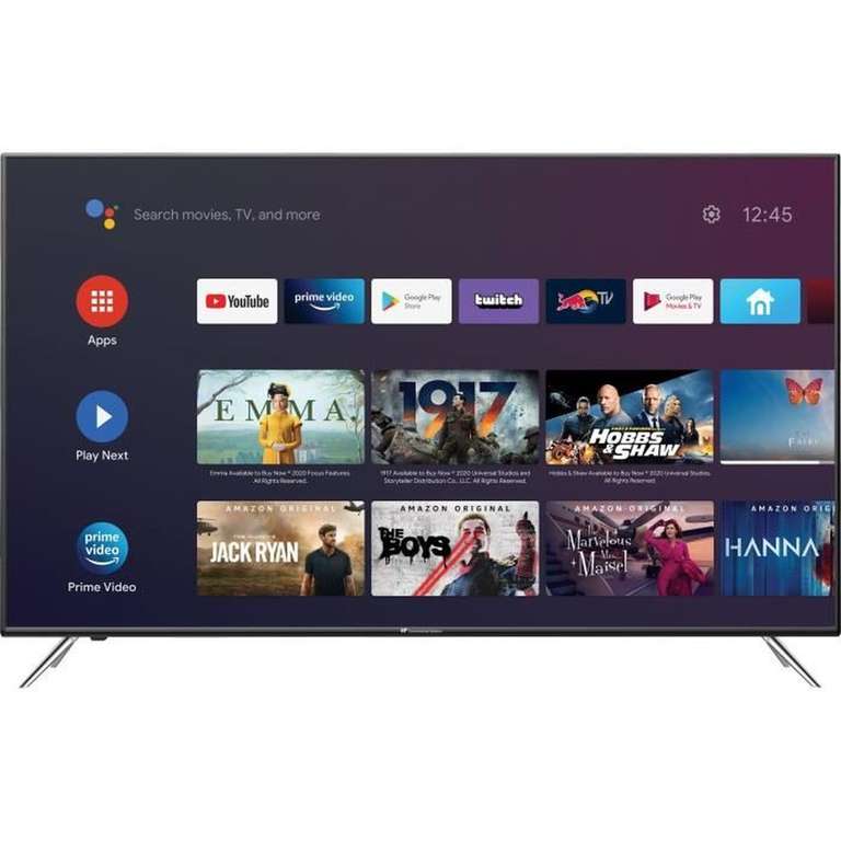 TV QLED 50" Continental Edison CEQLED50SA21B7 - Smart Androïd TV, Wifi Bluetooth, 4xHDMI