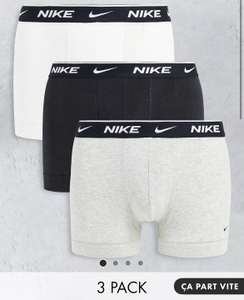 Lot de 3 boxers en coton stretch Nike - Noir/gris/blanc, du XS au XL