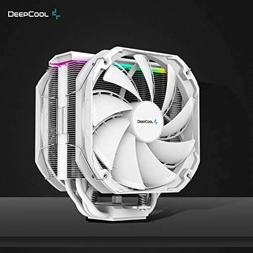 Ventirad Deepcool AS500 PLUS WH - 5 caloducs, 2 ventilateurs PWM de 140 mm, LED ARGB, pour Intel/AMD, blanc (vendeur tiers) coupon 15 euros