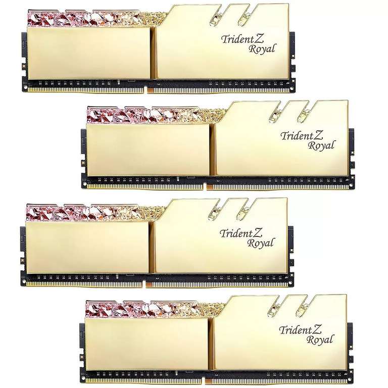 Kit Mémoire RAM G.Skill Trident Z Royal Kit 32 Go (4x8 Go) DDR4-3200 CL16 (F4-3200C16Q-32GTRG)