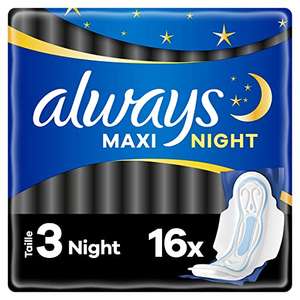 Pack de 16 Serviettes Hygiéniques Always Maxi Night - Taille 3 (via ODR)