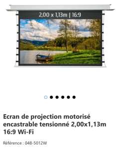 Ecran de projection motorisé encastrable tensionné 2,00x1,13m 16:9 Wi-Fi (kimexinternational.com)