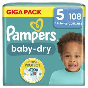 Giga Pack de 108 Couches Pampers Baby Dry (via 35.12€ sur la carte)