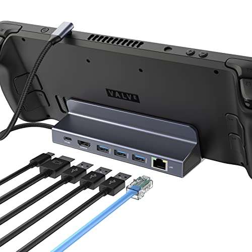 Station d'accueil pour Steam Deck Qhou 6-en-1- HDMI 2.0 4K@60Hz, 3 USB A 3.0, Gigabit Ethernet, 100W (via coupon)