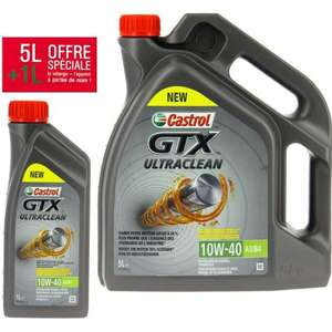 Sélection d'huiles moteur en promotion - Ex : Huile moteur Castrol GTX Ultraclean - 10W40 (5L + 1L)