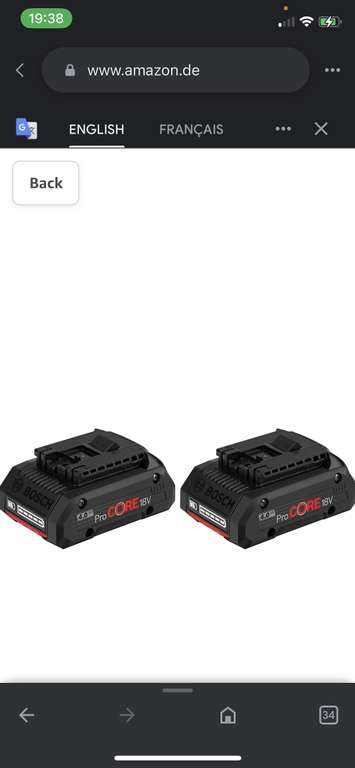 Kit Bosch Professional 18 V : 2 Batteries 4.0 Ah + Chargeur GAL 18 V-40