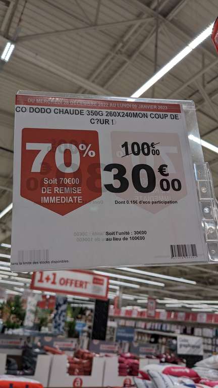 Couette Dodo chaude - 260x240cm - Auchan Aubière (63)