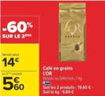 Lot de 2 Paquets de Café en grain L'Or Absolu ou sélection - 2 x 1Kg