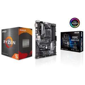 Processeur AMD Ryzen 5 5600X - 3,7/4,6 GHz + carte mère AMD B450 Prime Plus (ATX)
