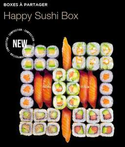 [Les mercredis] Plateau de 42 pièces Happy Sushi Box à emporter (25€ le dernier mercredi du mois)