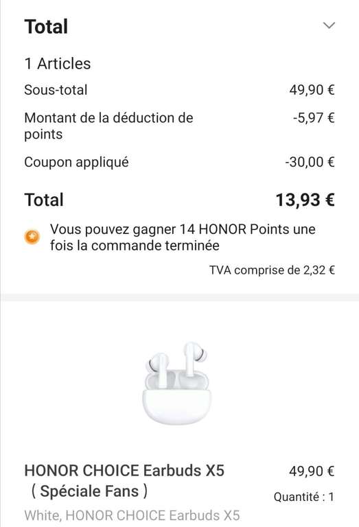 [Gratuit] 2000 Honor Points (20€) à récupérer dans My Honor App + Offre Honor 200 lite