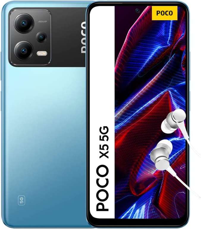 Smartphone 6.67" Xiaomi POCO X5 5G - AMOLED FHD+ 120 Hz, Snapdragon 695, RAM 6 Go, 128 Go, 48+8+2 MP, 5000 mAh (Entrepôt France)