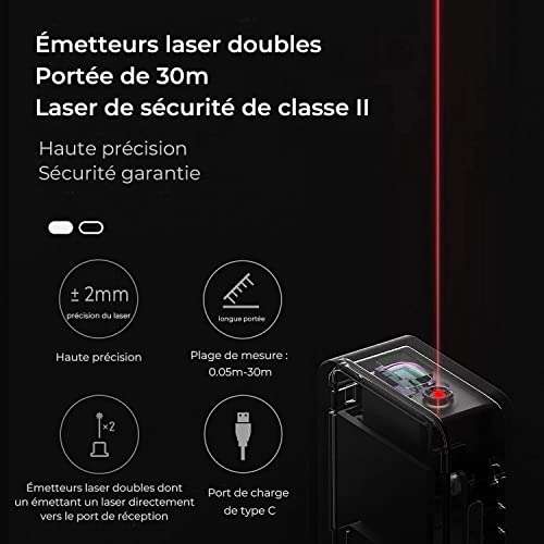 Télémètre Laser Bluetooth Hoto (Via coupon - Vendeur Tiers)