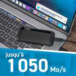 SSD Externe Portable NVMe Crucial X8 CT1000X8SSD9 - 1 To, USB 3.2, Noir